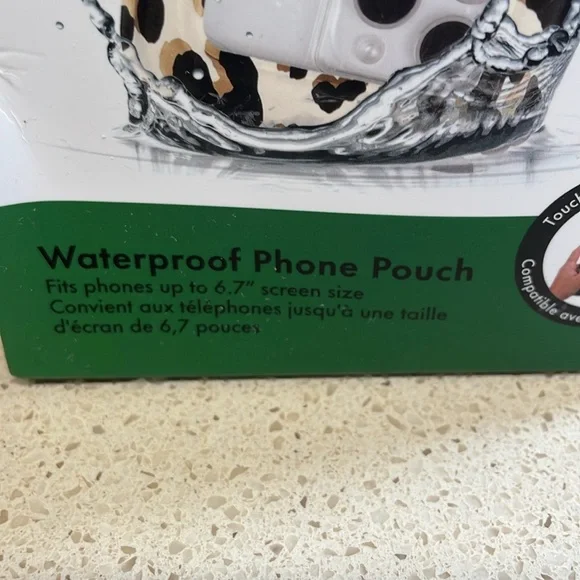 Kate Spade NIB Waterproof Leopard Phone Pouch - Black, Tan, White - Picture 10 of 12